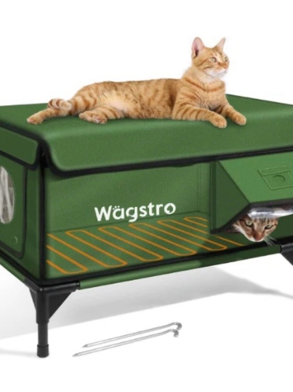 Wägstro Green Elevated Cat Tent with Removable Top